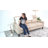 Rahim 78.7" Wide Mid Century Modern Leather Incliner Sofa with Adjustable Footrest-503603649