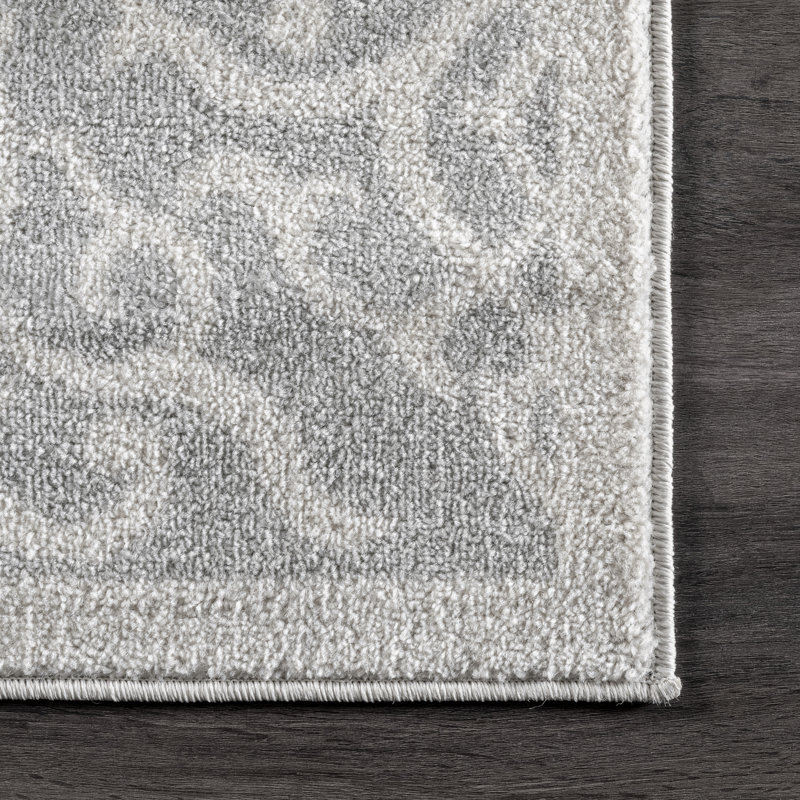 Tapis à motif géométrique pour le salon, la chambre à coucher, la salle à manger et la cuisine Tyner, gris / ivoire