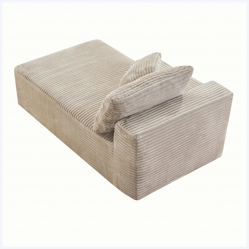 Canapé gris en velours côtelé modulaire, sans accoudoirs, sans accoudoirs, pour salon, chambre à coucher, Grey Corduroy