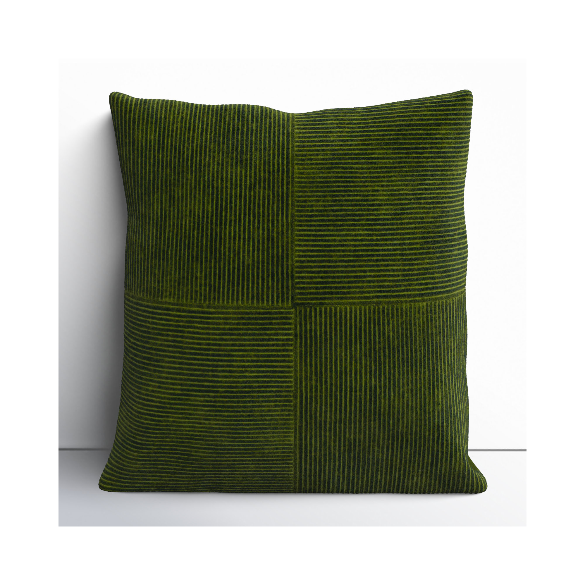 Selma Cotton Throw Pillow, Olive, 18" x 18"