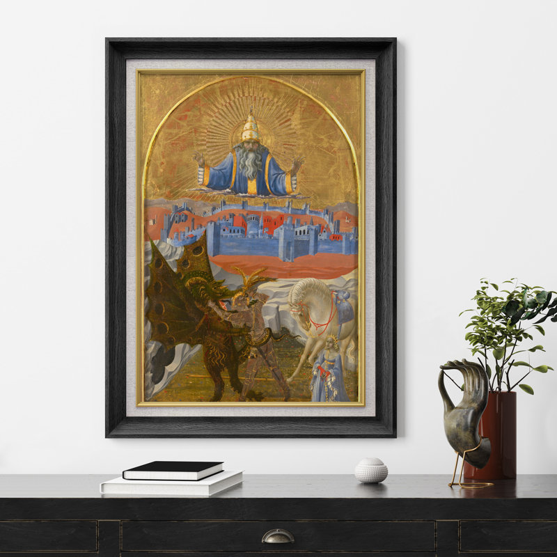 Saint George and the Dragon, Black Premium Frame, H 36 po x l 26 po x P 1,5 po