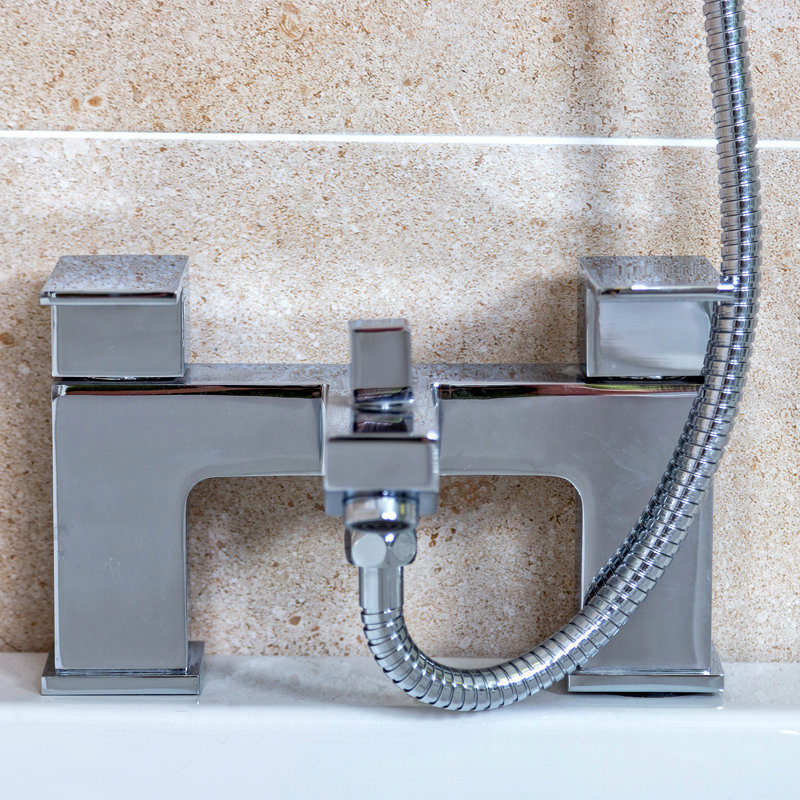 2 Handle Deck Bath Shower Mixer Bath Filler with Diverter