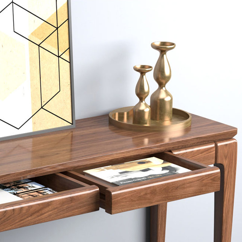 Black Walnut Solid Wood Entryway Console, 33.5" H x 46.5" W x 13.8" D