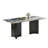 Modern 63" Sintered Stone Dining Table with Stainless Steel Base, Rectangular Kitchen & Dining Table with Load Bearing Wood Panel, Easy Assembly, for Dining Room, Living Room, Kitchen