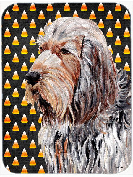 Planche à découper en verre caroline trésors chien à loutre Halloween Candy Corn