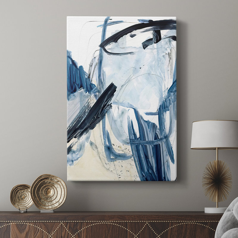 Indigo Swash I - galerie sur mesure, 60" H x 40" W