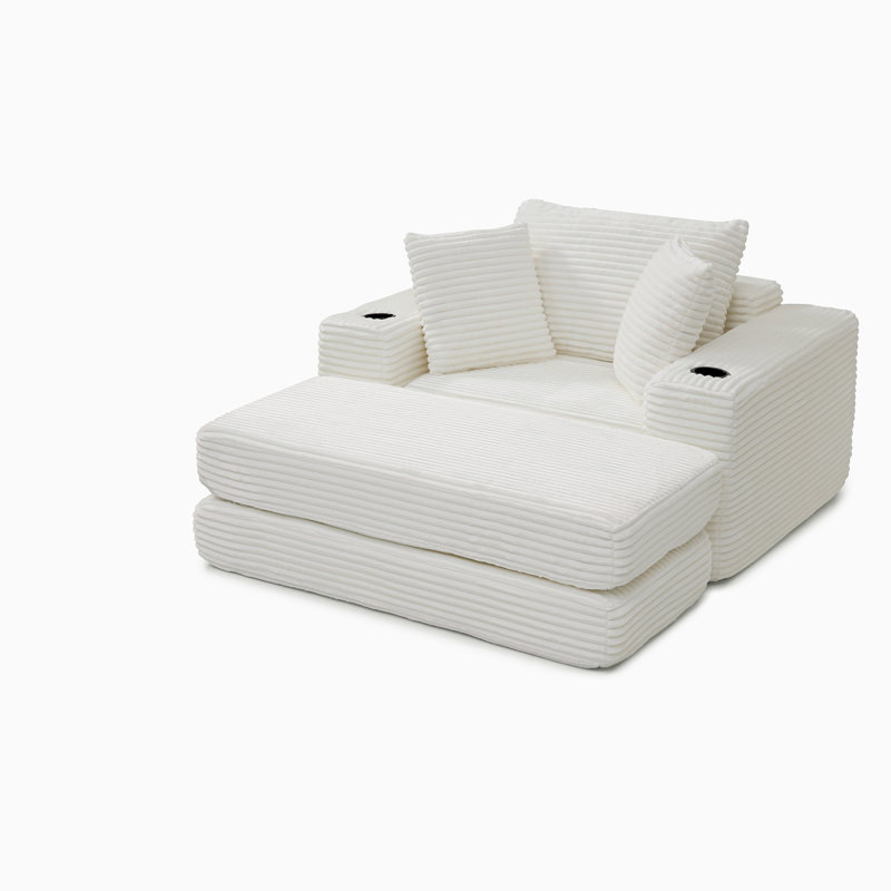 Canapé-lit modulaire 3-en-1 de 52,4 po Boneless, Beige