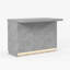 Îlot de cuisine 50 po en bois de style japonais avec multi-rangement et DEL gris clair, sans tabouret de bar