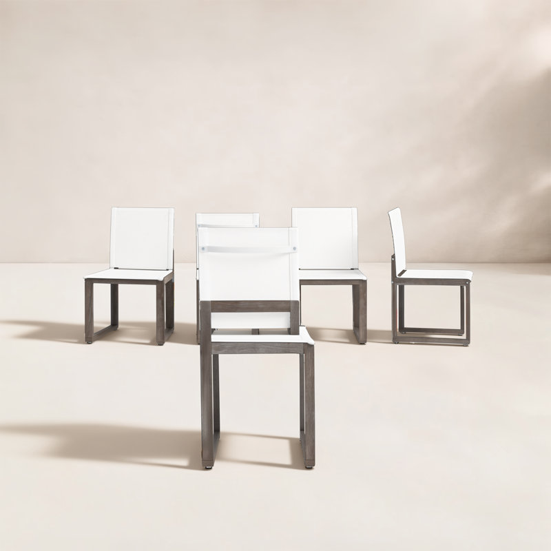 Chaise d'appoint de patio en acacia Harmond, Teck