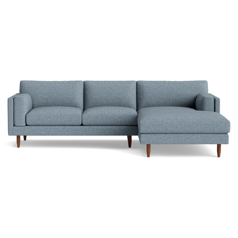 Skinny Fat Chaise Sectional, Performance Weave - Spa, Right Hand Facing