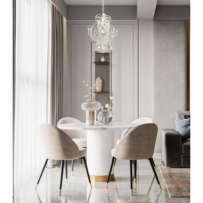 Lustre 1 lumière en chrome avec cristaux transparents