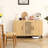 Three-Door Cabinet with Natural Rattan Mesh - Large Storage Space, Kitchen Storage Cabinet .Stable and Durable Structure, Perfect for Living Rooms or Restaurants