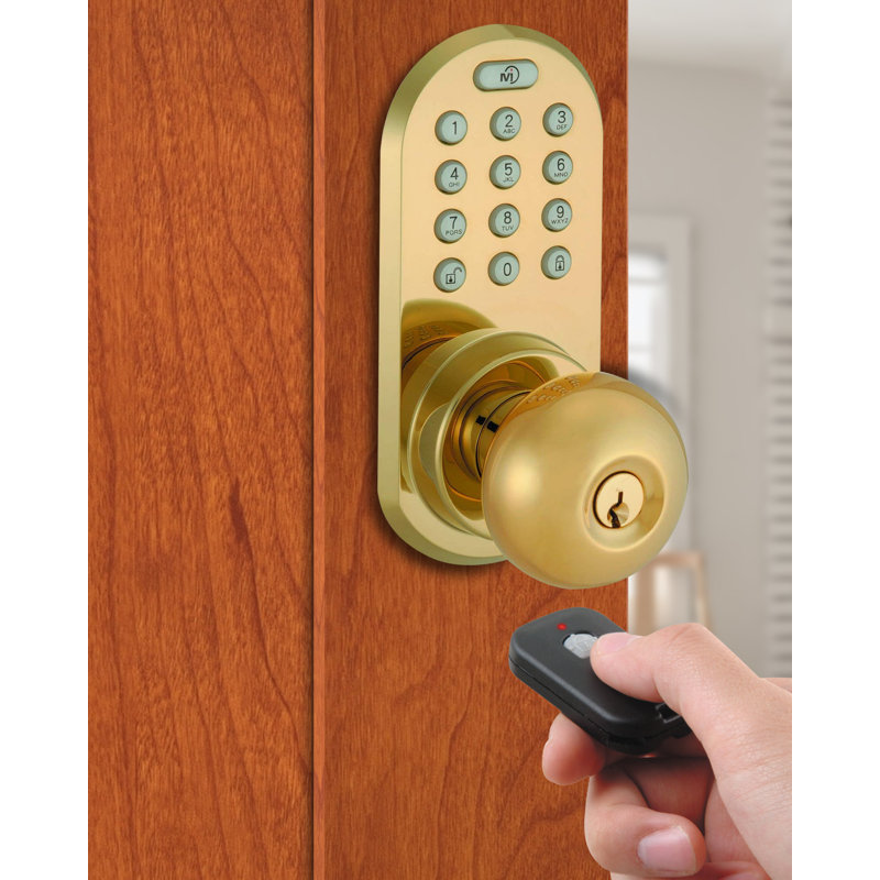 Bouton de porte d'entrée sans clé, Laiton poli