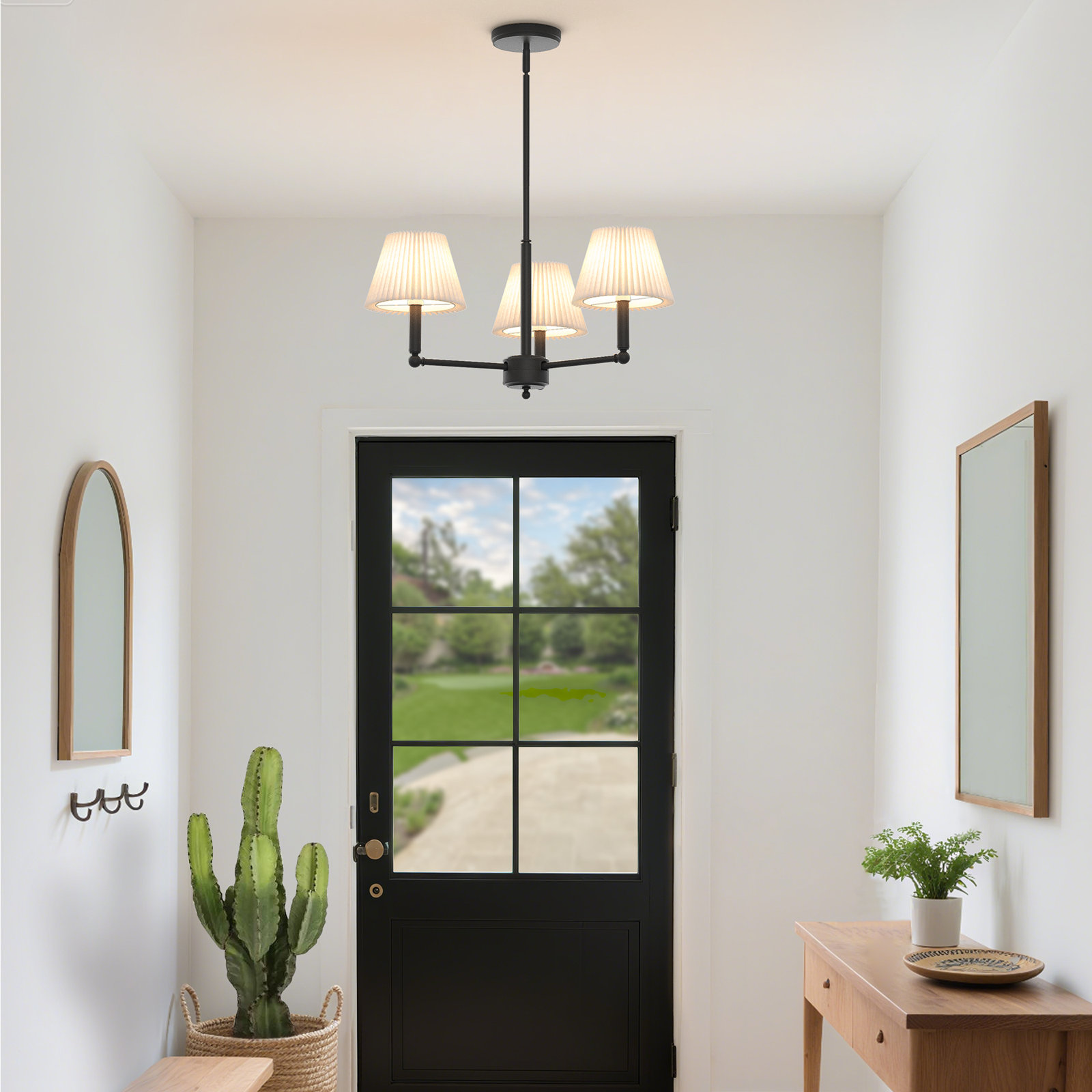 Costa 3-Light Chandelier, Matte Black