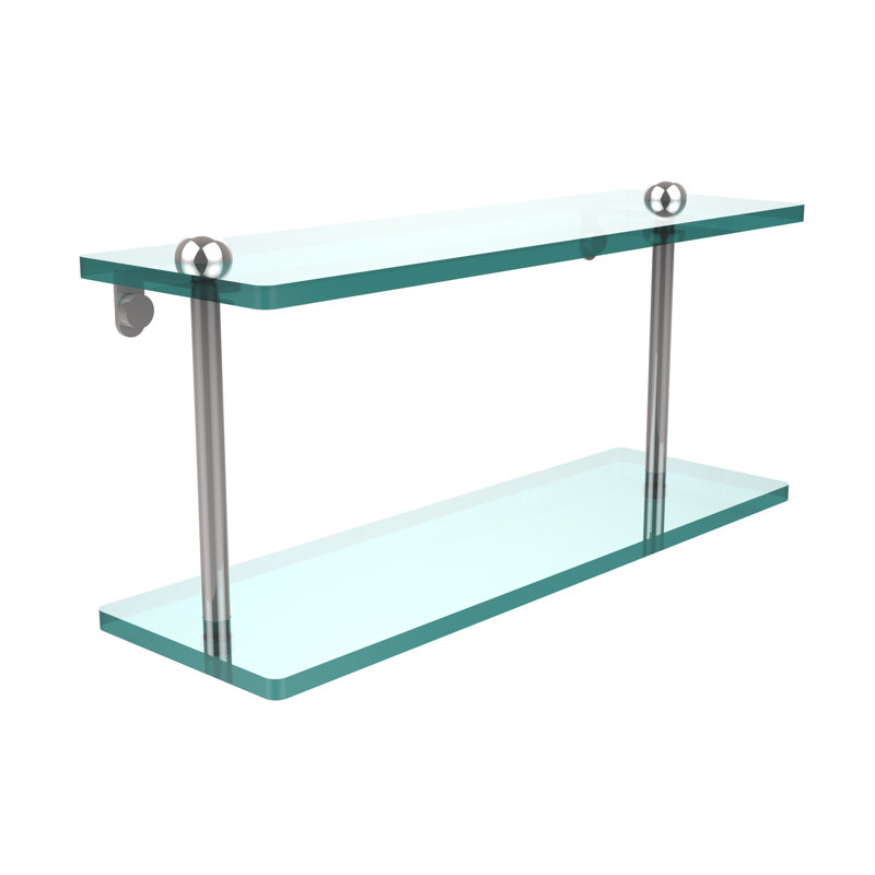 Morosini 2 Piece Tiered Shelf, 16", Polished Chrome