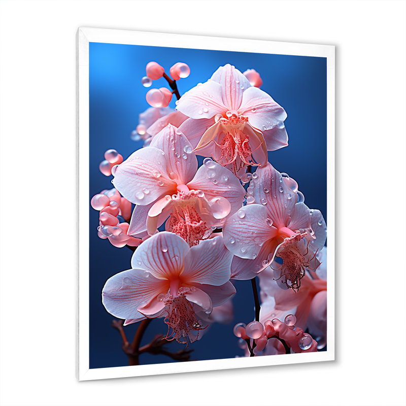 " Gorgeous Harmonous Orchids ", White Single Picture Framed, 32" H x 24" W x 1" D