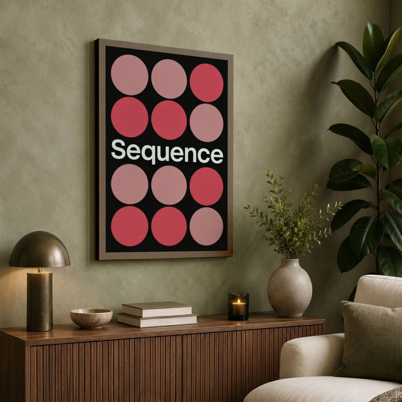 Sequence Minimalist - Wrapped Canvas, 24x16 - 61.0 x 40.6 cm, Teal Border