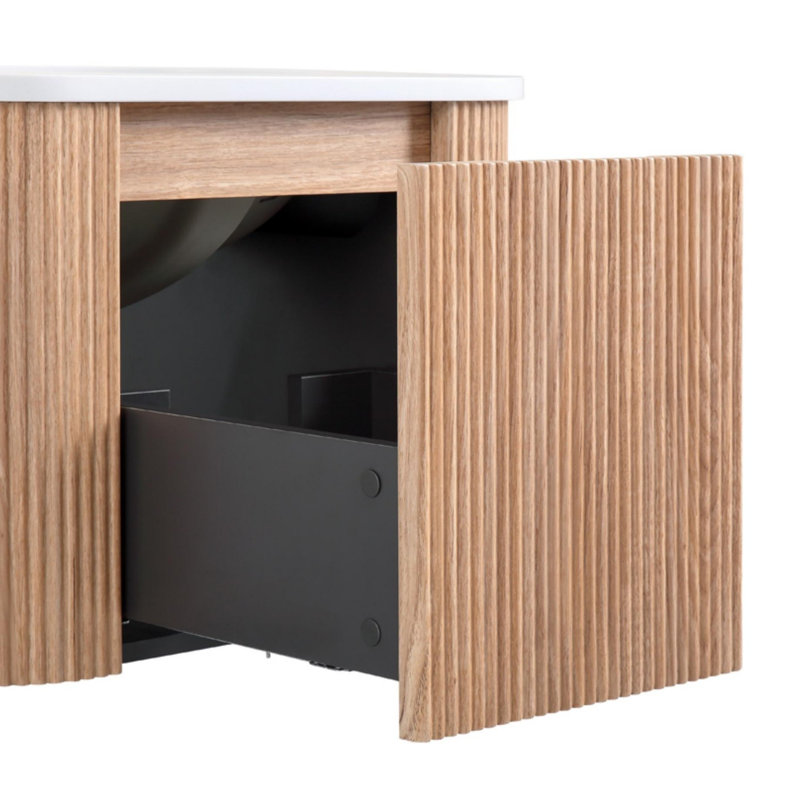 Meuble-lavabo mural avec lavabo, meuble-lavabo flottant moderne, 24"
