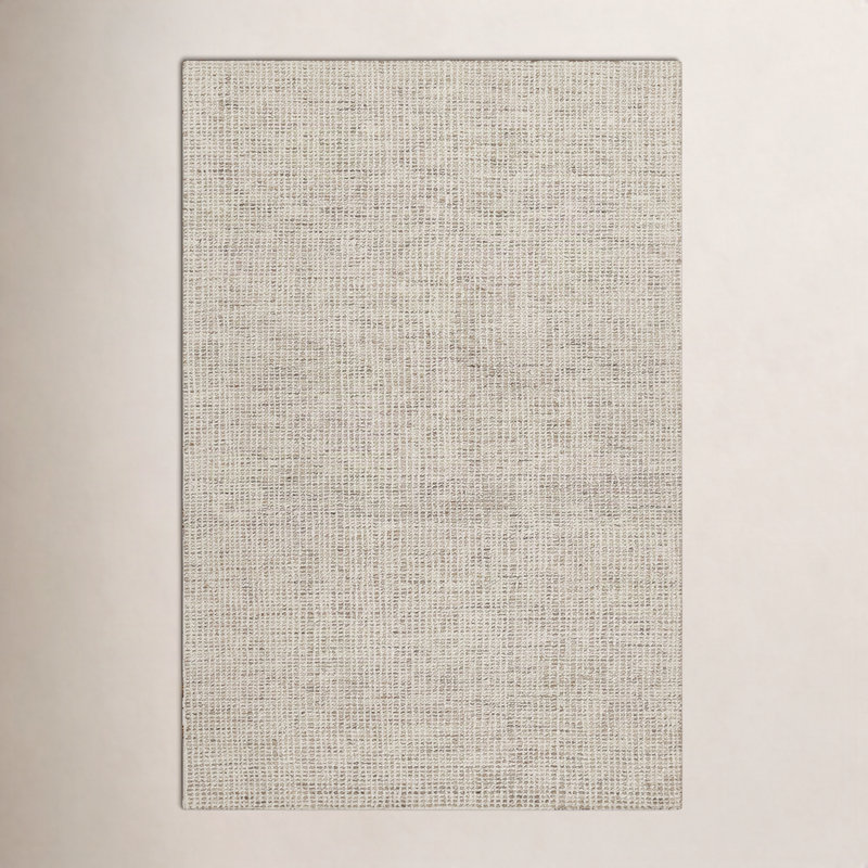 Thomas Hand Tufted Wool Abstract Area Rug in Ivory/Grey, Rectangle 7'10" x 9'10"
