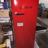 Unique Off Grid UGP-175L R AC Retro 21 6.1 Cu. ft. Red Upright Freezer - Energy Star