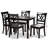 Laurence 5-Pc Solid Wood Dining Set in Grey Fabric Upholstered, 37.4'' H X 18.5'' W X 20.3'' D-2044983747