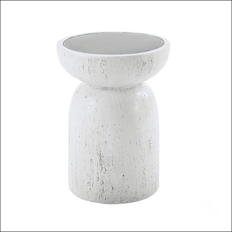 Table d'appoint en fibre de béton naturel gris