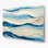 Art mural horizontal rayé bleu ciel et gris crème en métal