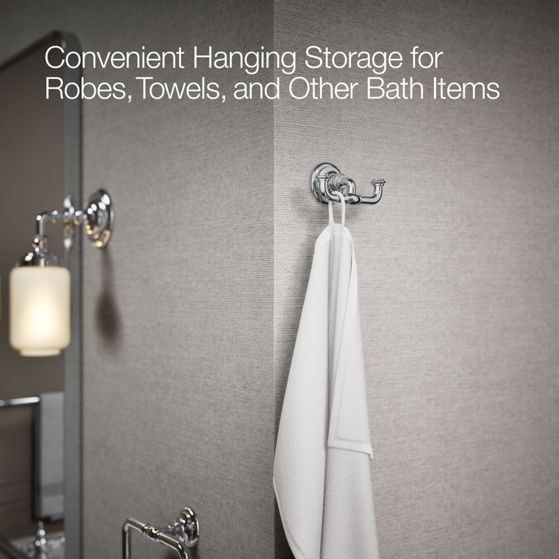 Artifacts® Double Wall Mounted Robe Hook, Polished Chrome