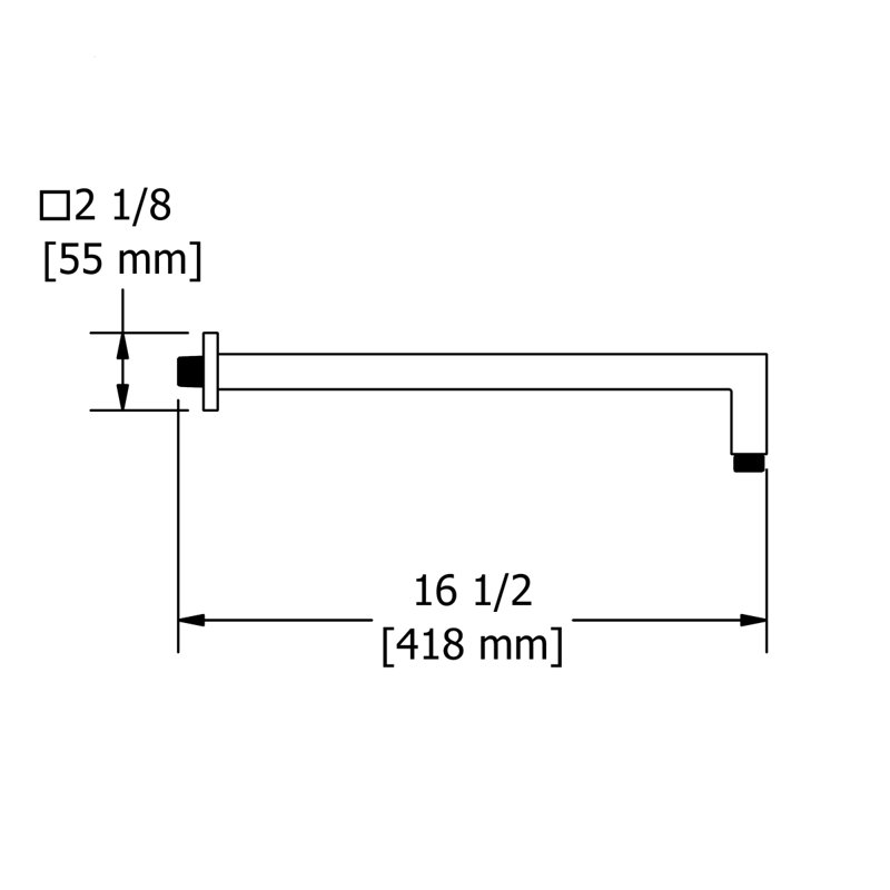 Riobel 16" Wall Mount Shower Arm, Black