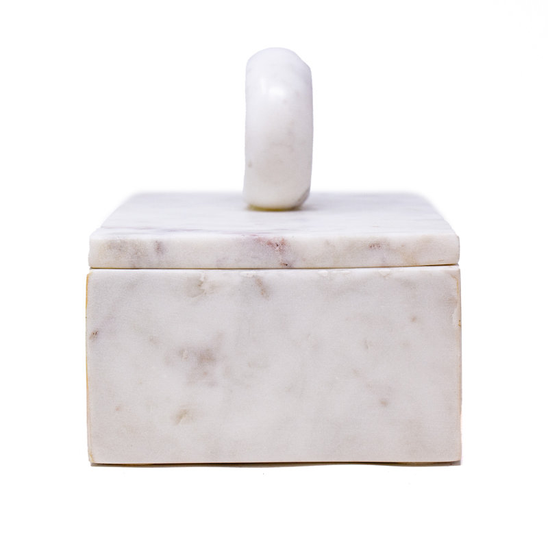 Boîte de cuisine ou à bijoux en marbre fabriquée à la main