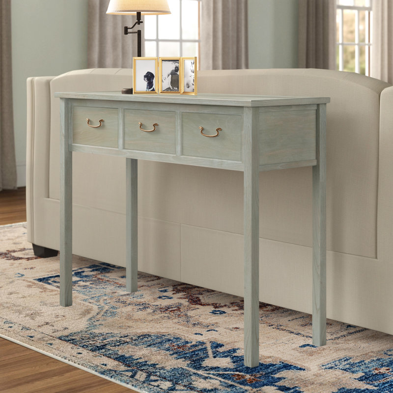 Behrendt 100.01cm Solid Wood Top Console Table, Ash Grey