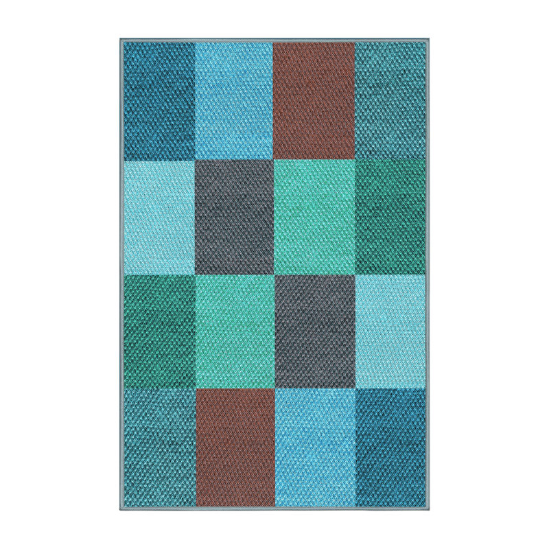 Tapis géométrique bleu clair, Rectangle 2 pi x 3 pi