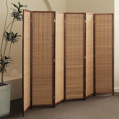 6 Panel Room Divider And Folding Screen Room Divider,Bamboo Room...