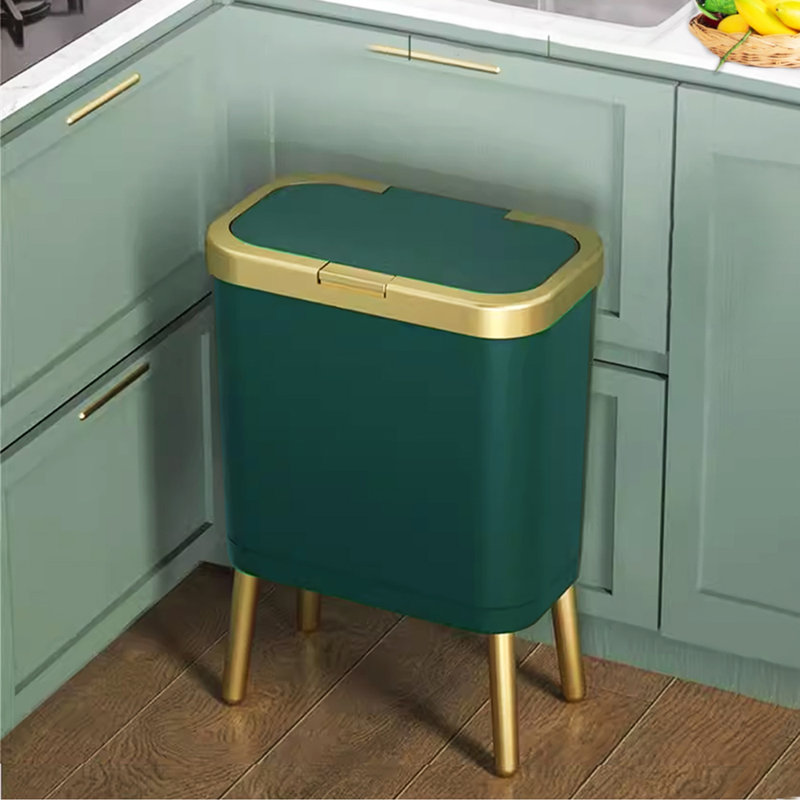 PP Manual Lift Waste Bin - 15L, Green