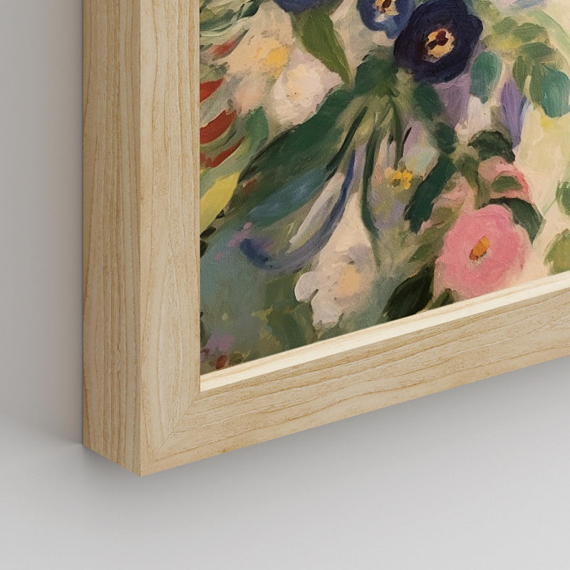 «Vibrant Impressionist Flower», impression florale colorée sur papier, 4 pièces, Naturel, H 14 po x l 11 po