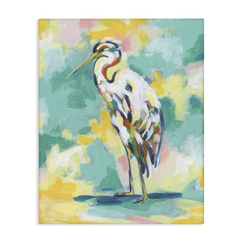 «Blue Modern Crane» par Michael Willett, H 48 po x l 36 po