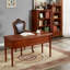 47.24"Brown Retro Rectangle Solid Wood Writing Desk,5-drawer-1576453853