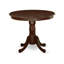 L'ensemble de table de salle à manger 3 pièces comprend une table ronde en bois avec piédestal et 2 chaises de cuisine en similicuir, cappuccino-716982714-716982712-716982711