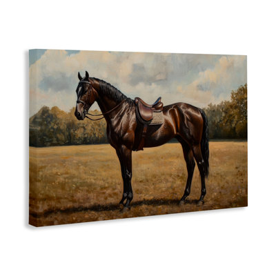 Dark Brown Pony Portrait Canvas, design by Petal Prints Design