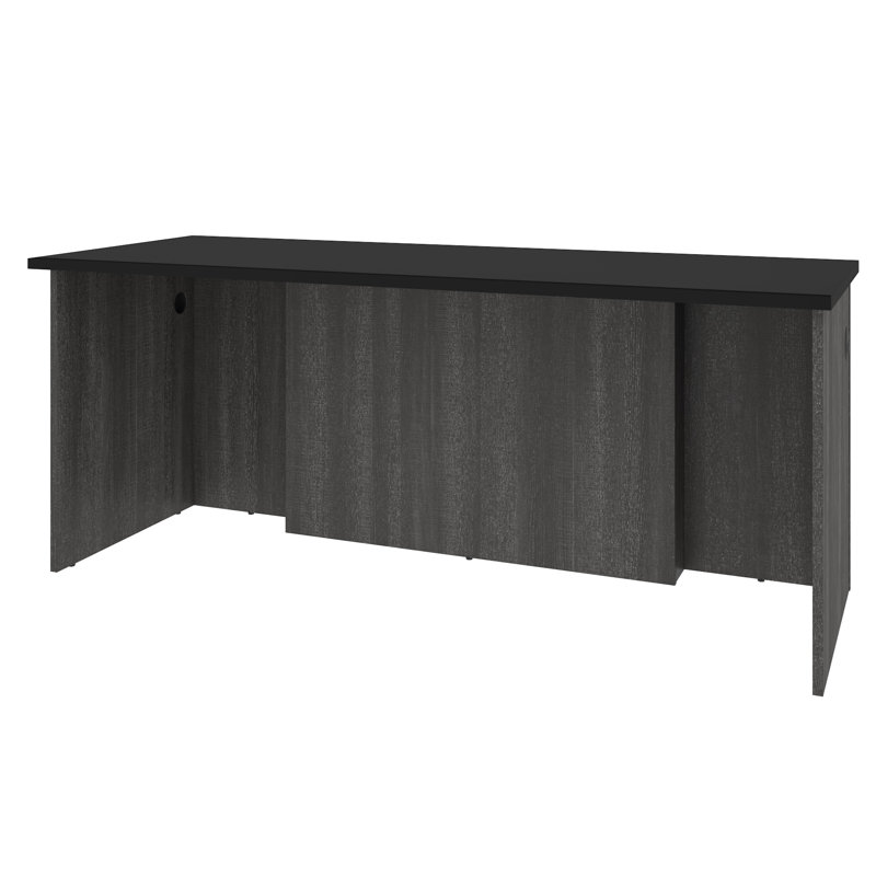 Ocke Executive Desk, Black/Bark Gray