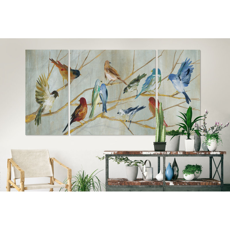 " Spring Migration " 3 - Pieces, 32" H x 64" W x 1.5" D
