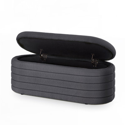 Modern Oval Storage Ottoman Bench