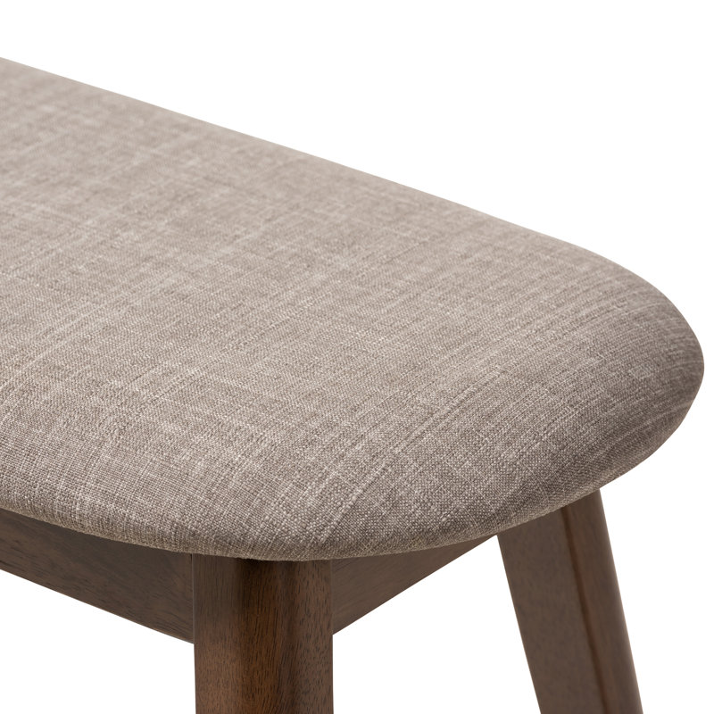Cronin Polyester Blend Upholstered Bench, Light Gray
