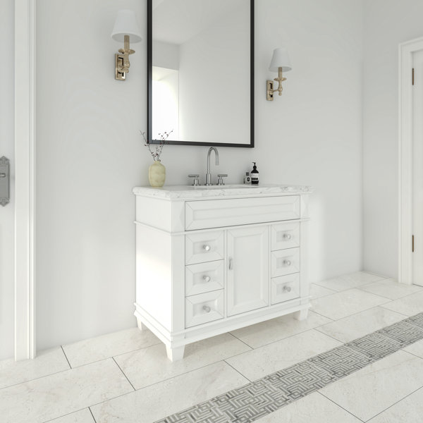 Lark Manor Aiyza 42'' Single Bathroom Vanity with Marble Top & Reviews ...