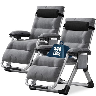 Halback Zero Gravity Chair, Folding Reclining Lounge Chair with Cushion, Headrest Support 400lbs