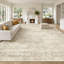 Tapis beige vintage, lavable, antidérapant et antitache, à poils courts, pour salon et chambre.