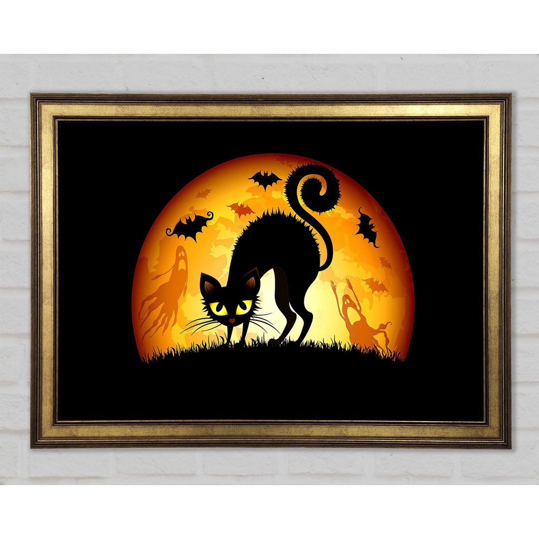 Halloween Katzen Fledermäuse - Drucken