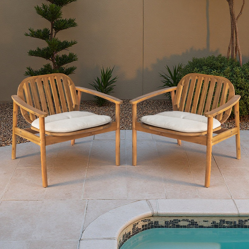 Fauteuil club avec coussin, ensemble de 2