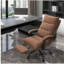 Fauteuil de bureau de direction avec massage à 6 pointes de vibration, chaise de bureau d'ordinateur en microfibre, fauteuil inclinable chauffant avec repose-pieds, accoudoir, double rembourrage, brun-321914279