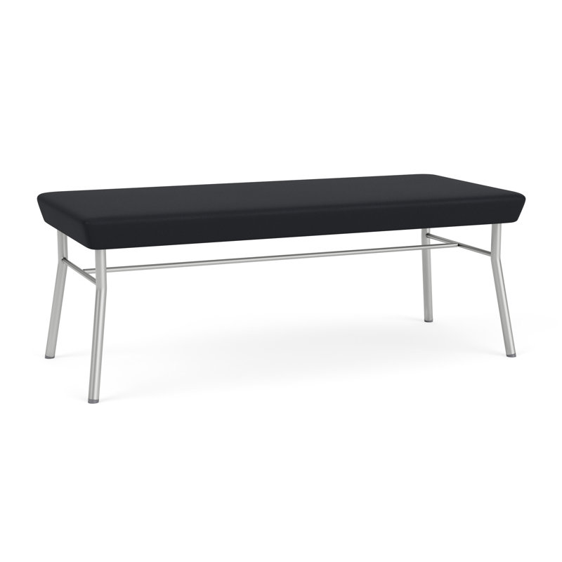 Banc en métal 2 places Chat, Argent, Noir Modena